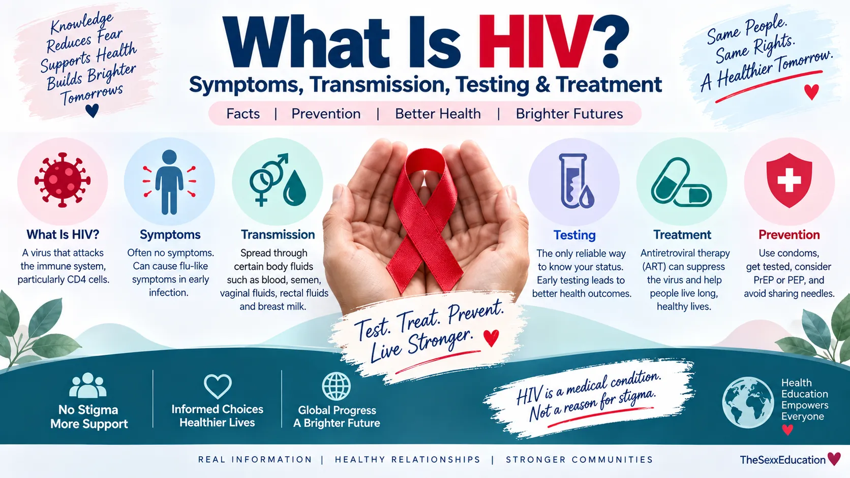 What is HIV symptoms transmission testing and treatment explained