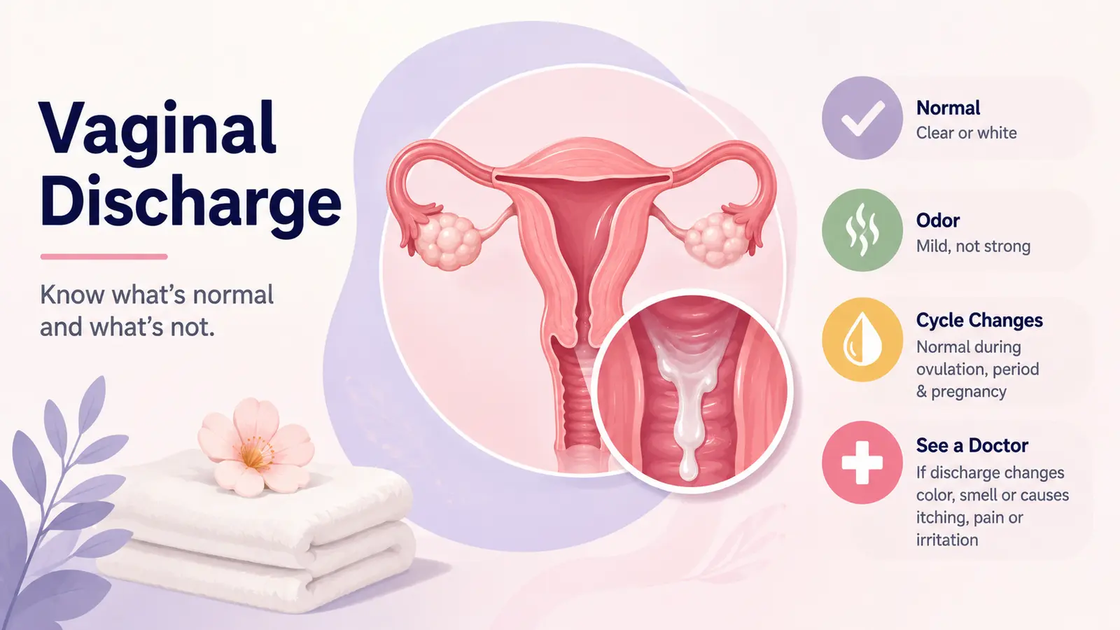 What is vaginal discharge and what normal versus abnormal discharge may mean